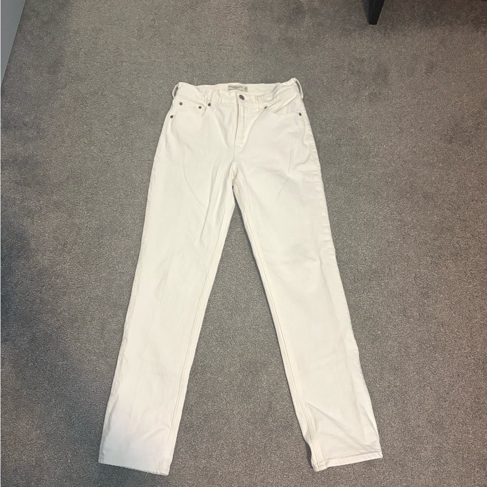 Abercrombie & Fitch Women's Straight Leg Jeans - White